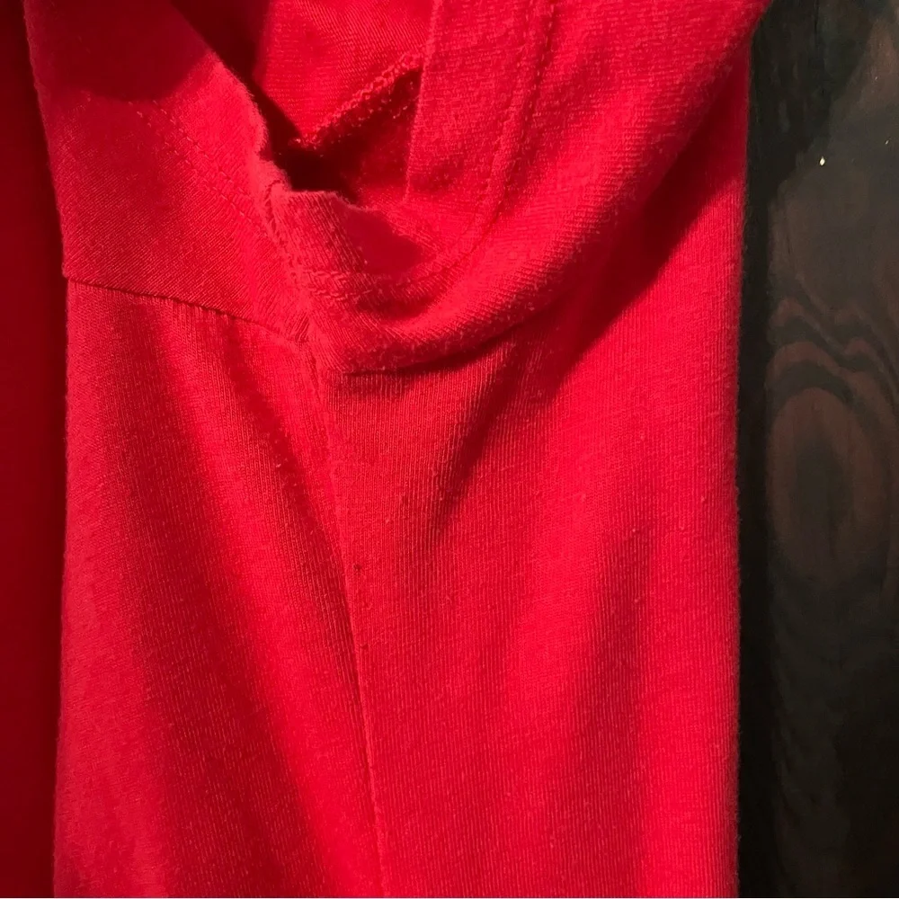 Faded Glory Large​ Cherry Red Scoop Neck Cotton Midi Dress T-Shirt Dress - Picture 2 of 5